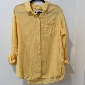 St. John's Bay 100% Cotton Yellow Button Down Shirt XXL